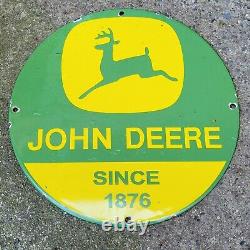 Old Vintage John Deere Tractors Porcelain Enamel Farm Farming Metal Sign