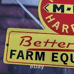 Old Vintage Massey Harris Tractor Porcelain Farming Farm Sign Sales Service
