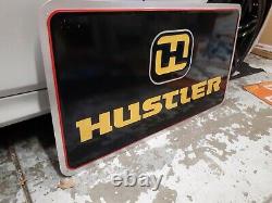 Original Vintage Hustler Lawn Mowers & Tractors Sign Metal Embossed Gas Oil Farm