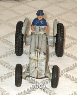 Pre-war Arcade Cast Iron Toy- Ford 9n Farm Tractor -all Org- Paint Decal-6.5