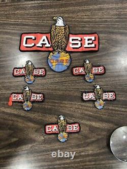 Rare Case Tractor Embroidered Eagle Globe Patches 1 Large 5-Small 1-Pin