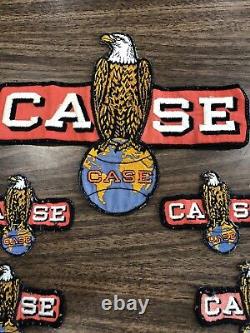 Rare Case Tractor Embroidered Eagle Globe Patches 1 Large 5-Small 1-Pin