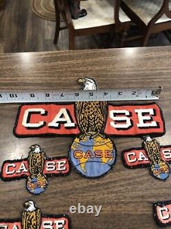 Rare Case Tractor Embroidered Eagle Globe Patches 1 Large 5-Small 1-Pin