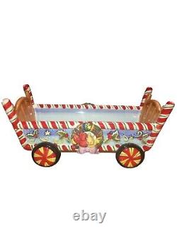 Rare santa on tractor pulling trailer with farm animals & chicken coupe