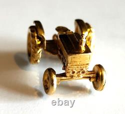 Solid 9ct 9 Carat Gold Tractor Charm Fob Pendant Heavy Agriculture Farming