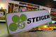 Steiger Farm Tractor Dealership Embossed Metal Sign Sales Service Gas Oil Seed
