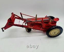 Tru Scale 560 Tractor Loader and 2 Bottom Plow 1960s Red Original Tires