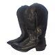 US 8 Justin Black Embroidered Leather Cowboy Boots Western Style 2553 Pull On