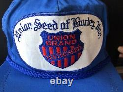 Union Brand Seed Of Burley RARE VINTAGE HAT trucker cap 1970s Farming Tractor