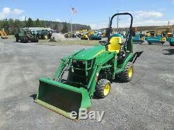 Used 4x4 John Deere 1025R Tractor Loader Backhoe Diesel