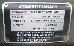 Used SkyTrak ATLAS 10K Side Shift Carriage Quick Attach Telehandler Forklift