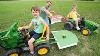 Using Kids Tractors To Mow Hay On The Farm Tractors For Kids
