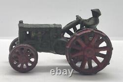 VERY RARE HTF Early 1920's Freidag Cast Iron Wallis Tractor Farm Toy Green Red
