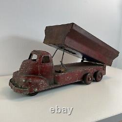 VINTAGE 1950S SLIK TRACTOR PRESSED STEEL DUMP Truck Rare Barn Find 50s