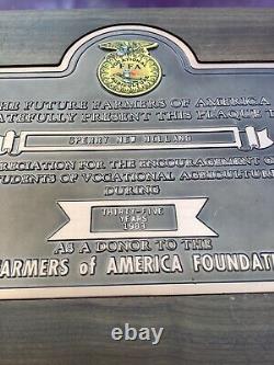 VTG FFA Vocational Agricultural Farm Sperry new Holland Plaque Sign tractor ford