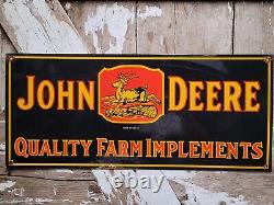 Vintage 1934 John Deere Porcelain Sign Farming Tractor Equipment Sales 24dealer