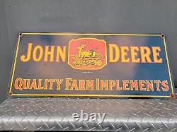 Vintage 1934 John Deere Porcelain Sign Gas Oil Farm Tractor Machine Equipment