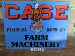 Vintage 1937 Case Tractors Eagle Porcelain Farm Machine Sign 12 X 8