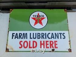 Vintage 1956 Texaco Porcelain Sign Farm Lubricants Gas Signage Motor Oil Tractor