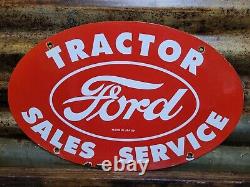 Vintage 1959 Ford Porcelain Sign Farming Tractor Dealer Sales Equipment Service