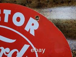 Vintage 1959 Ford Porcelain Sign Farming Tractor Dealer Sales Equipment Service