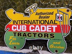 Vintage 1965 International Harvester Porcelain Sign Cub Cadet Tractor Farm Gas