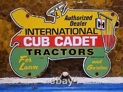 Vintage 1965 International Harvester Porcelain Sign Cub Cadet Tractor Farming