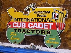 Vintage 1965 International Harvester Porcelain Sign Cub Cadet Tractor Farming