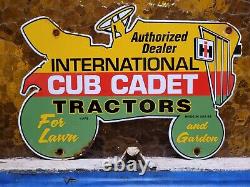 Vintage 1965 International Harvester Porcelain Sign Cub Cadet Tractor Farming