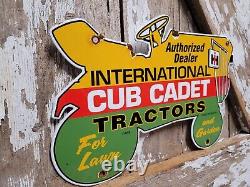 Vintage 1965 International Harvester Porcelain Sign Cub Cadet Tractor Farming