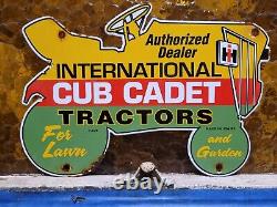 Vintage 1965 International Harvester Porcelain Sign Cub Cadet Tractor Farming