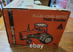 Vintage 1980 ERTL Allis-Chalmers 7080 Tractor 116 Scale With Cab and Duals NIB