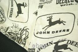 Vintage 70s John Deere All Over Print T Shirt Tractor Mens M Farm White Hipster