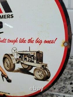Vintage Allis Chalmers Porcelain Sign Farming Tractor Agriculture Machinery Gas