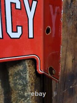 Vintage Case Agency Porcelain Flange Sign Farming Tractor Dealer Eagle Service