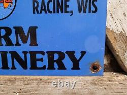 Vintage Case Porcelain Sign Farm Machinery Tractor Eagle Gas Oil Sales Dealer