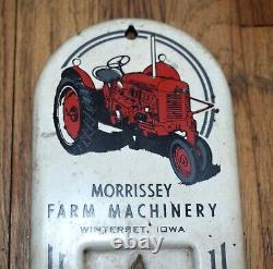 Vintage Case Tractor MORRISSEY FARM Machine WINTERSET IA Advertising Thermometer
