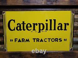Vintage Caterpillar Porcelain Sign Oil Gas Farm Construction Tractor Equipment