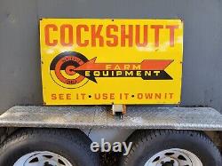 Vintage Cockshutt Porcelain Sign 36x22 Farm Equipment Tractor Gas Oil Service