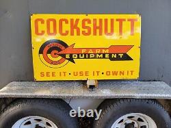 Vintage Cockshutt Porcelain Sign 36x22 Old Farm Equipment Tractor Sales Service