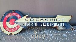 Vintage Cockshutt Porcelain Sign Farm Equipment Barn Gas Tractor Dealer Canada