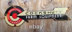 Vintage Cockshutt Porcelain Sign Farm Equipment Barn Gas Tractor Dealer Canada