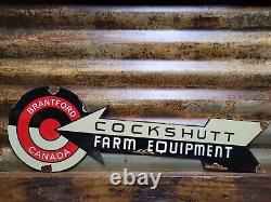 Vintage Cockshutt Porcelain Sign Farm Equipment Tractor Machinery Dealer Canada