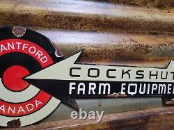 Vintage Cockshutt Porcelain Sign Farm Equipment Tractor Machinery Dealer Canada