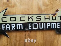 Vintage Cockshutt Porcelain Sign Gas Farm Equipment Barn Signage Tractor Arrow