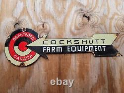 Vintage Cockshutt Porcelain Sign Gas Farm Equipment Barn Tractor Dealer Canada