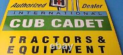 Vintage Cub Cadet Gas Farm Equipment Porcelain Tractors Service Gas Pump Sign