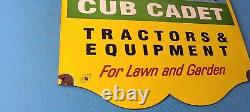 Vintage Cub Cadet Gas Farm Equipment Porcelain Tractors Service Gas Pump Sign