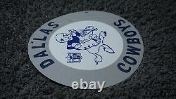 Vintage Dallas Cowboys Porcelain NFL Stadium Football Sports Service Gas Sign