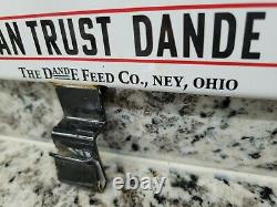 Vintage Dande Porcelain Sign Ohio Farm Feed Tractor Cow Gas Corn Hen Oil Barn